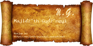 Majláth Gyöngyi névjegykártya